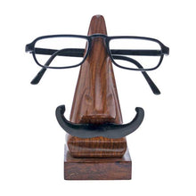 Load image into Gallery viewer, Hand Carved Mustache Eyeglass Holder Stand