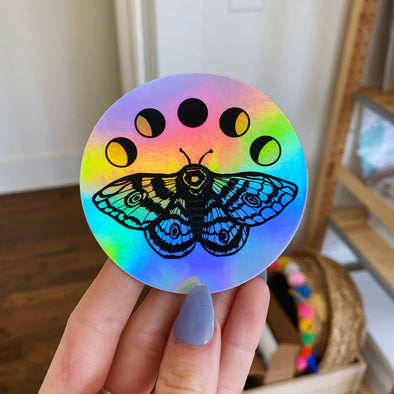 Jess Weymouth - Holographic Moons & Moth Sticker