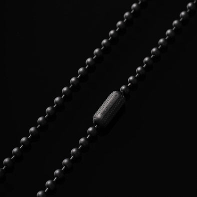 Coppertist.wu - Snake Scale Ball Chain Necklace - 4mm: 18" / Black