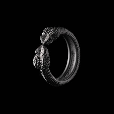 Amphisbaena Ring: Black / 10