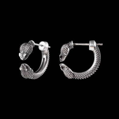Amphisbaena Earrings: Oxidized Silver
