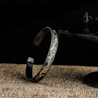 Ephesus Jewelry - Wide Bracelet For Men Rhodium Enhanced
