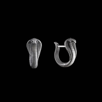 Cobra Earrings: Oxidized Silver