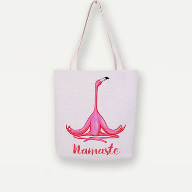 Meditating Flamingo Tote Bag, Handbag
