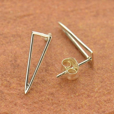 Nina Designs - Long Skinny Triangle Stud Earrings 15x5mm