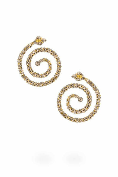 Mini Snake Logo Earrings - GOLD/PLATINUM