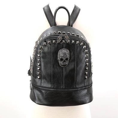 Metal Skull Fringe Backpack in Vinyl