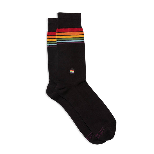 Conscious Step - Socks that Save LGBTQ Lives (Classic Rainbow Stripe): Small
