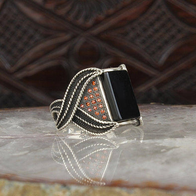 Ephesus Jewelry - Best Silver Ring Design for Man with Black Onyx