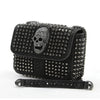 Studded Skull Head Small Shoulder Bag In Vinyl