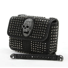 Load image into Gallery viewer, Studded Skull Head Small Shoulder Bag In Vinyl