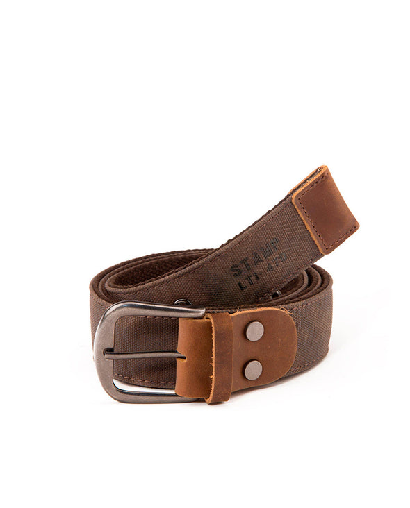 Stamp - Cinturón de hombre Stamp en lona de color marrón