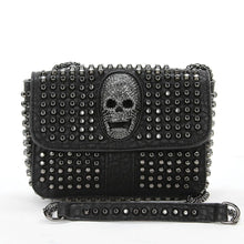 Load image into Gallery viewer, Studded Skull Head Small Shoulder Bag In Vinyl