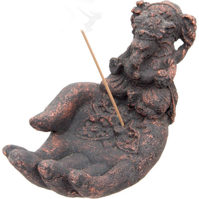 Kheops International - Volcanic Stone Incense Holder - Hand w/Ganesha (Each)