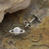 Sterling Silver Saturn Post Earrings 5x10mm