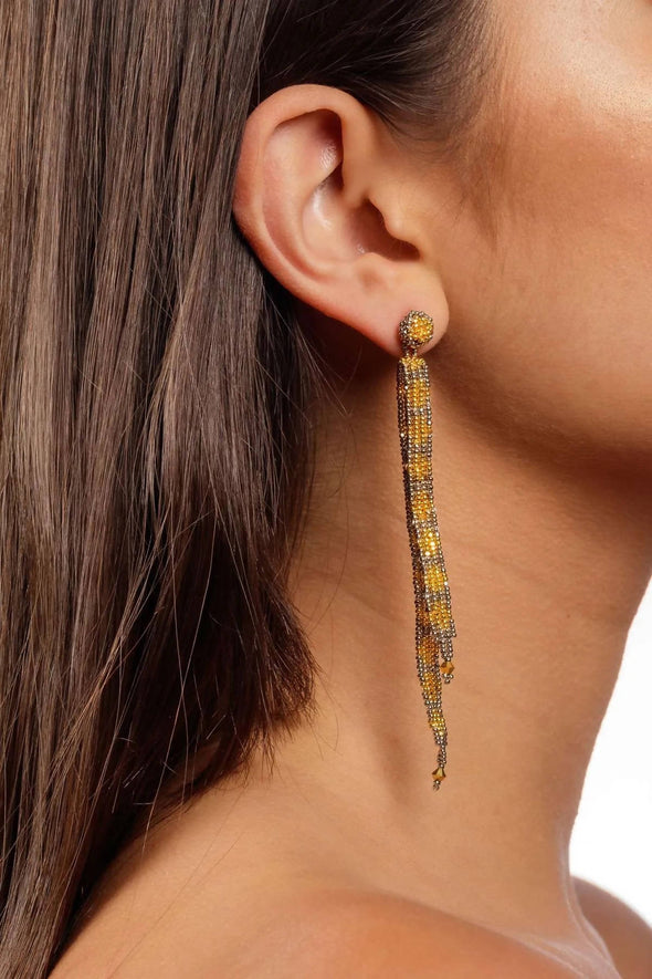 STRING EARRINGS - GOLD/PLATINUM