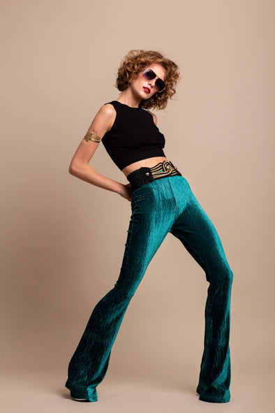 GREEN VELVET BELLBOTTOMS