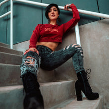 Load image into Gallery viewer, DISTORTION CROP TOP SWEATSHIRT