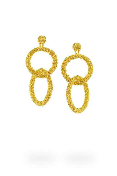 TWO-LOOPED HOOP EARRINGS - GOLD