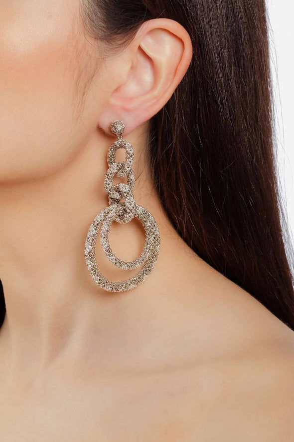 5 HOOP EARRINGS - SILVER/PLATINUM