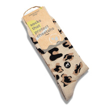 Load image into Gallery viewer, Socks That Protect Wildlife (Beige Leopard Print)