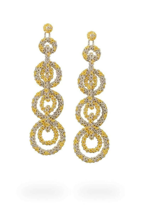 CHAIN HOOP EARRING S- GOLD/PLATINUM