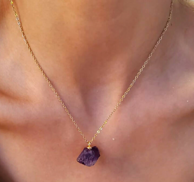 Raw crystals necklaces
