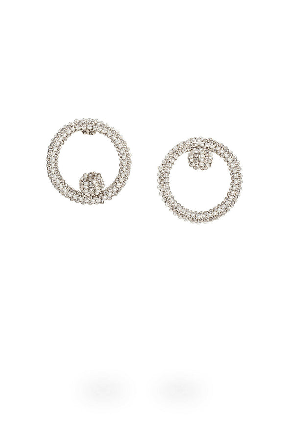 RATTLESNAKE HOOP EARRINGS - SILVER/PLATINUM