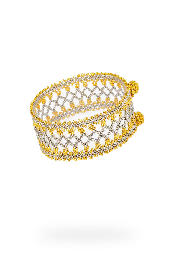 OPEN WEAVE MEDIUM BRACELET - GOLD/PLATINUM