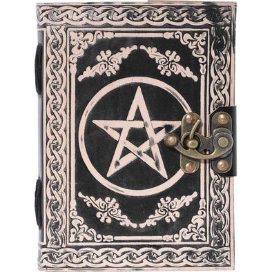 Leather journal handmade pentagram double colour 7x5 celti