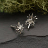 Sterling Silver Pot Leaf Post Earrings 7x7mm