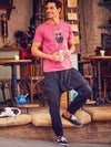 Casual Boho Mens Black Drop Crotch Pants