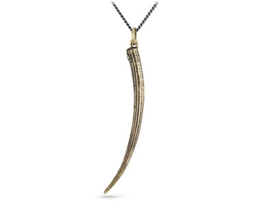 Tusk Shell Necklace - Bronze: Gold plated chain / 24"