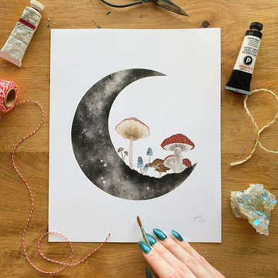 Jess Weymouth - Shroom Moon Print (8" X 10")