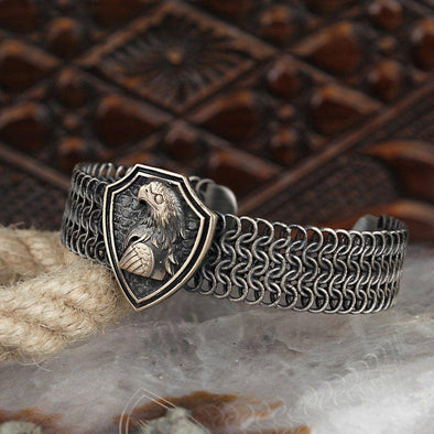 Ephesus Jewelry - Eagle Bracelet Braided Sterling Silver Chain