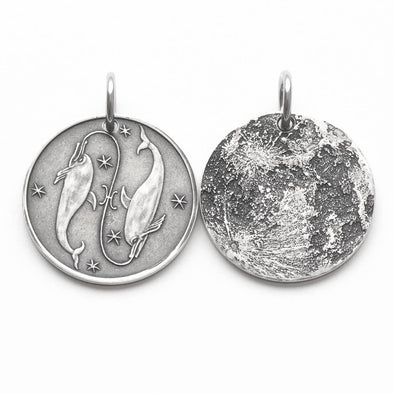 Zodiac Pisces Moon Silver Charm