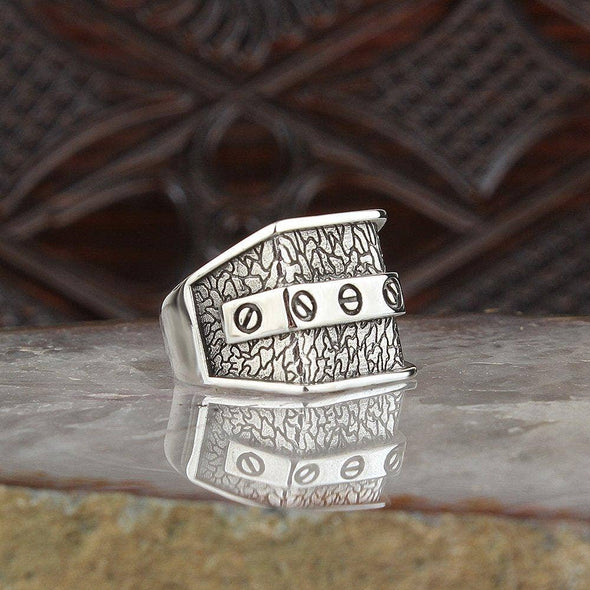 Ephesus Jewelry - Textured Silver Ring Solid Sterling Silver