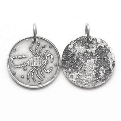 Zodiac Scorpio Moon Silver Charm