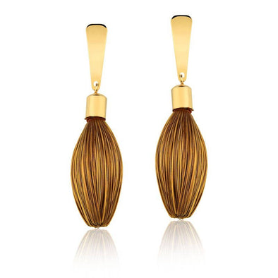 Fetutti Jewelry - 18K Gold Plated Golden Grass Cocoon Earrings