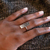 Sterling Silver Layered Trees Rectangle Ring