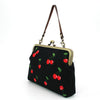 Cherry Kisslock Bag in Linen + Cotton blend fabric