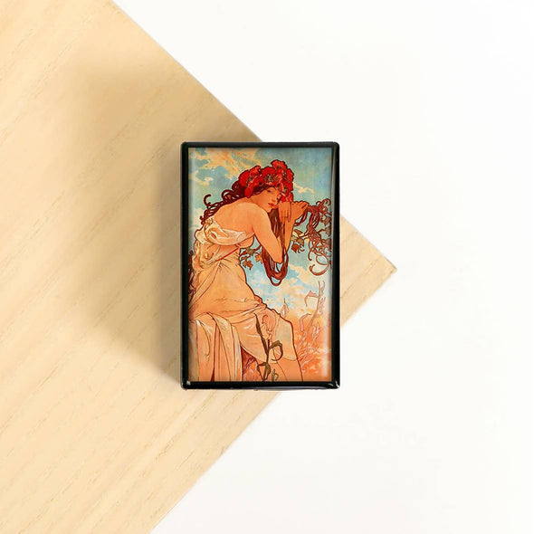 Mucha  art nouveau Summer The Seasons Museum gift Slide Box