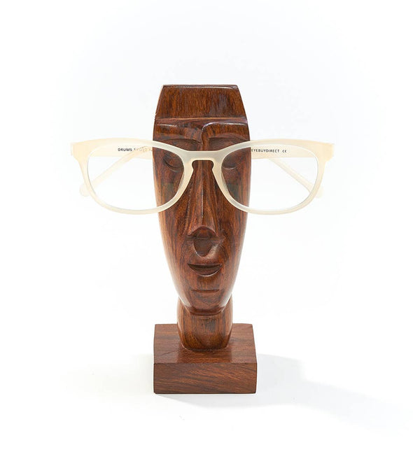 Hand Carved Rapa Nui Face Eyeglass Holder Stand