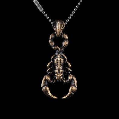 Scorpion Pendant: Brass / 25" Ball Chain