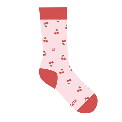 Socks that support self-checks cherry pattern