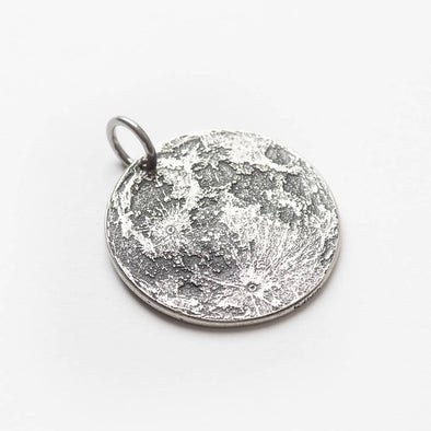 Full Moon Silver Necklace: Charm