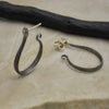 Sterling Silver Textured Snake Hoop Earrings 35x25mm