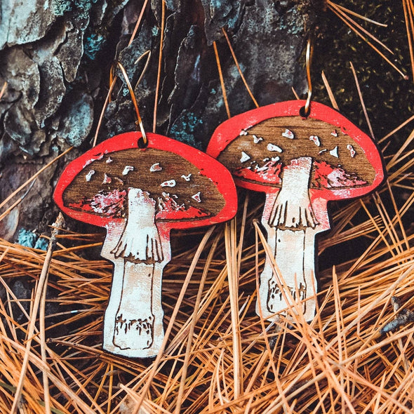 Lost & Found Design - Mushroom dangle earrings
