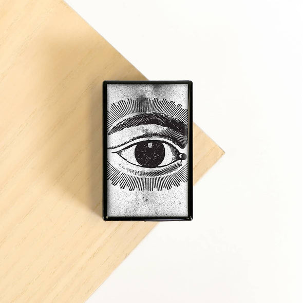 Eye Curse Protect Quirky Black White Funky Slide Box
