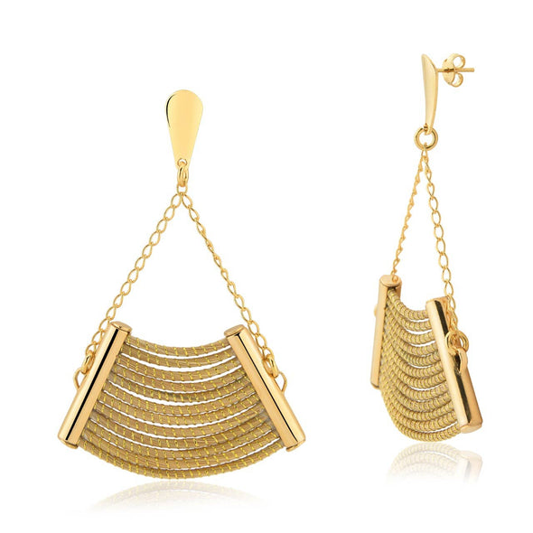 Fetutti Jewelry - 18K Gold Plated Golden Grass Fan Earrings